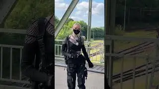 she always finds the best places for videos like this #darkwear #techwear #altfashion #altgirl #mask