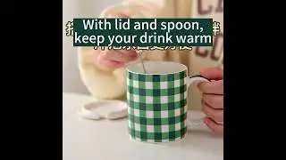 Introducing the Chic Elegance of Green Plaid Coffee Cups! 🍀☕