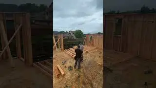Wall up hella fast #building #framing #newhomeconstruction #tools #timelapse #work #shorts #walls