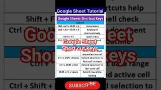 Google Sheets save time shortcuts #shortcutkeys #viral #shorts #google #ytshorts #trendingshorts