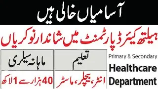 Primary And Secondary Healthcare Department Jobs | NTS Jobs 2020
