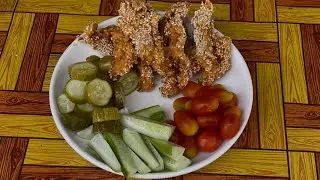 How to make Fried CHICKEN WITH SESAME {RBeab Thvoeu Sach Mean BomPong CheaMouy Lng)