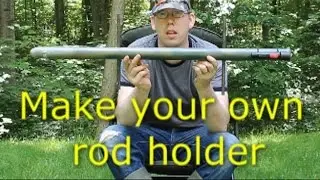 Bank fishing rod holder with flashlight  - see your rod at night!