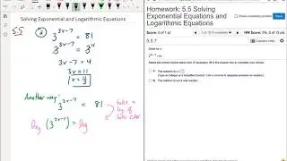 Solving Exponential and Logarithmic Equations Homework Problems (Part 1 of 4)