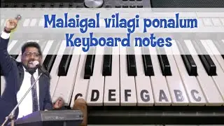 Malaigal velagi ponalum keyboard notes | மலைகள் விலகிப்போனாலும் | Right Lead  and left chords #139