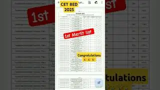 Cet bed 2025  1st merit list jari 🎉🎉🎉#youtubeshorts #viralvideo