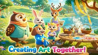 Kids Picnic Art Adventure 🌈 Learn Colors Shapes & Teamwork