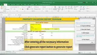 Excel Program for Property Valuation and Report Generation | EXCEL VBA