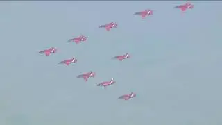 Royal Air Force's Red Arrows Fly Over Los Angeles