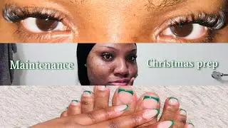 Maintenance Vlog: Christmas prep | Nails, Lashes, Wig install attempt