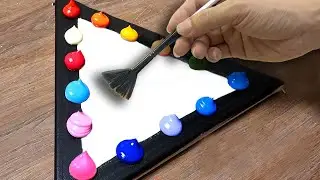 How to Paint Abstract Gradient Rainbow｜Satisfying Acrylic Paintin | Easy Tutorial