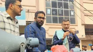 Aimim Akbaruddin Owaisi along with Nampally Candidate Mohammed Majid Hussain road show really.