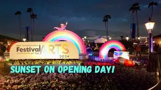 Walk W/Me First Day Of EPCOTs Festival Of The Arts At Sunset In 4K