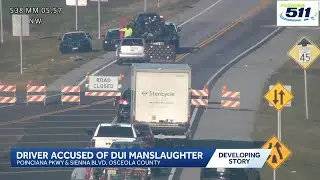 Man charged with DUI manslaughter after 18-year-old killed in Osceola County crash