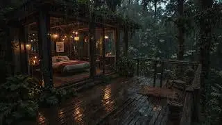 Gentle Rain at a Woodland Cabin |10 Hours Ambience for Deep Sleep & Relaxation (4K – No Ads) 🌧️🏡