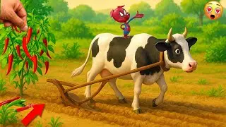 Diy mini tractor making agriculture cultivator for Chilli Farming | pouch machine | Pulling the cow