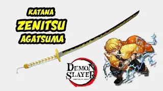 Cómo hacer la KATANA DE ZENITSU AGATSUMA⚡⚡⚡Katana hecha con cartón/Kimetsu no yaiba/Demon Slayer