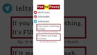 Fun vs funny | 😍😂 | IELTS speaking vocabulary | IELTS band 7 vocabulary | IELTS Inder #shorts