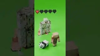 Minecraft Iron Golem vs Villager and Piglin Hero Saves Baby Panda!