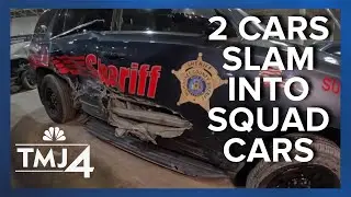 Two squad cars struck within minutes, injuring deputy