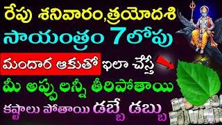 రేపు  శనివారం త్రయోదశి  సాయంత్రం 7లోపు మందార ఆకుతో ఇలా చేస్తే మీ అప్పులన్నీ తీరిపోతాయి డబ్బే డబ్బు
