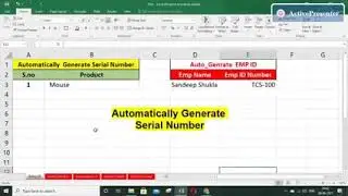 Automatic Serial Number | Advance Excel Trick #msexcel #exceltips #exceltraining #excelinhindi