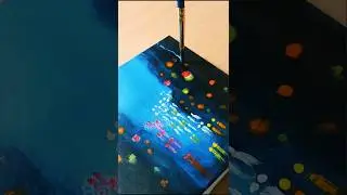 Acrylic rain night cityscape painting|scenery drawing|art🖌#shorts#painting#art#scenery#acrylic