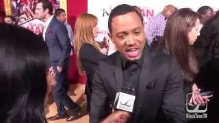 Terrence J gives career advice to Eman at Think Like A Man Too Carpet