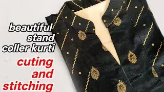 Stand collar kurti cutting and stitching||#video#tutorial#colar#kurtidesign #cutting#stitching 