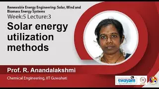 Lec 15 : Solar energy utilization methods