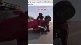 What crashing a car look like at different speeds? Please be careful.￼
