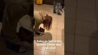 Soles on feet at the Queens Center Mall food court #food #soles #sneakerhead