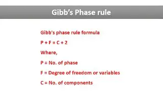 Gibb's phase rule | Gibbs phase for material | constant pressure  | engineering | Gibbs phase rule
