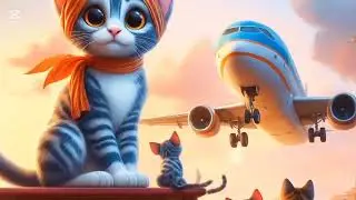 Cat and airplane cartoon story new in 2025