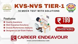 KVS NVS TIER 1 Mock Test with Detail Solutions. #kvsnvs #kvsexampreparation #kvsgkgsmocktest