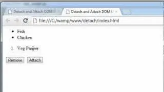 Detach and Attach DOM Elements: jQuery Array