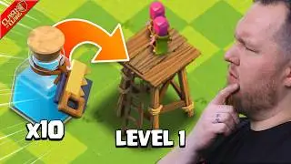 Upgrading Level 1 Archer Towers with 10 Builder Potions! - Clash of Clans