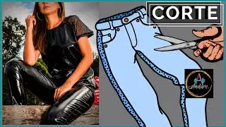Cal&ccedil;a de Couro | Como cortar molde no tecido de Couro Fake