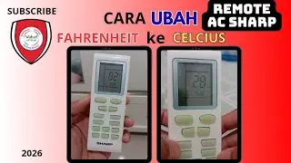Cara mengubah setting suhu farenheit ke celcius pada remote AC Sharp @wahasofficial 