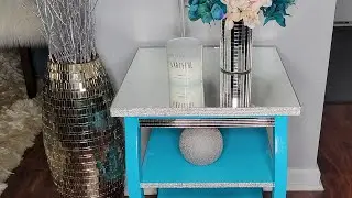 Glam DIY Table...using custom mirror from Lowe's