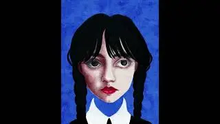 Wednesday Netflix speed paint Procreate