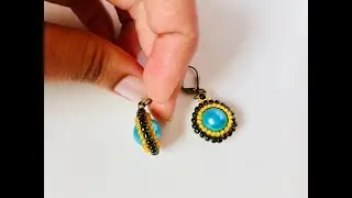 Bezeled Bead Earrings. How to Bezel a Bead💞