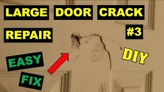 Large door crack repair #3. DIY.