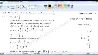 find the quadratic polynomial when zeros or factors or roots are given