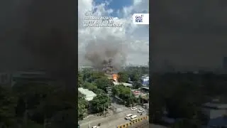 DPWH building seen burning near EDSA-Kamuning MRT | GMA Integrated News