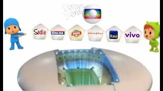 Pocoyo Nina grava futebol 2016 na Globo Sadia casas Bahia chopp Brahma Johnson & Johnson Ita&uacute; vivo 