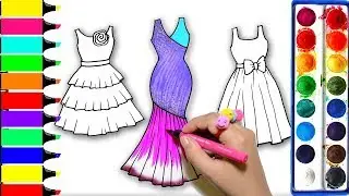 Barbie Dress Coloring Pages | Art Colors For beginners | Draw Princess Dresses