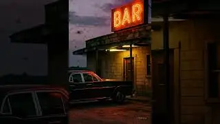 Vintage Dusk Atmosphere #ai #motel #bar #cute #funny
