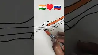 india🇮🇳russia🇷🇺flags#india#russia #art#easy #drawing #independenceday #republicday #friendship