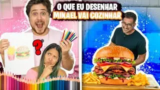 TUDO O QUE EU DESENHAR O MIKAEL VAI COZINHAR | Jeru e Cheru